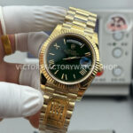 PPM Factory Counterweight Rolex Day-Date 228238-0069 40mm Full Yellow Gold Roman Number Green ombré Dial  Brand : Rolex