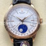 Rolex Cellini 50535 rose gold white dial replica moonphase
