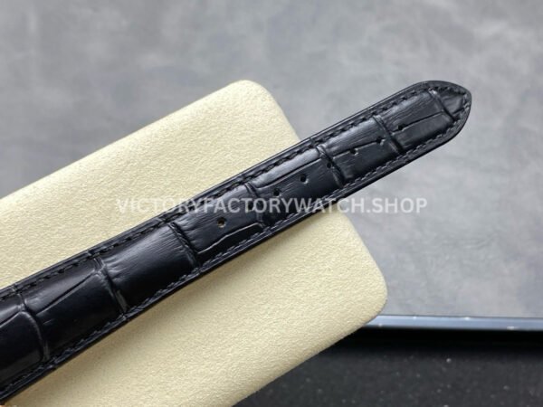 R+ Factory Counterweight Rolex Cellini Moonphase 50535-0002 39mm Rose Gold Black Leather Strap White Dial