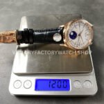 R+ Factory Counterweight Rolex Cellini Moonphase 50535-0002 39mm Rose Gold Black Leather Strap White Dial