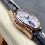 R+ Factory Counterweight Rolex Cellini Moonphase 50535-0002 39mm Rose Gold Black Leather Strap White Dial