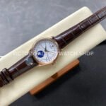 R+ Factory Counterweight Rolex Cellini Moonphase 50535-0002 39mm Rose Gold Brown Leather Strap White Dial