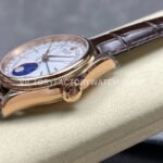 R+ Factory Counterweight Rolex Cellini Moonphase 50535-0002 39mm Rose Gold Brown Leather Strap White Dial