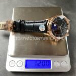 R+ Factory Counterweight Rolex Cellini Moonphase 50535 39mm Rose Gold Black Leather Strap Black Dial