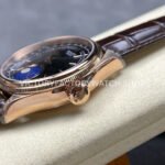 R+ Factory Counterweight Rolex Cellini Moonphase 50535 39mm Rose Gold Brown Leather Strap Black Dial