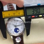 R+ Factory Counterweight Rolex Cellini Moonphase 50535 39mm White Gold Brown Leather Strap White Dial