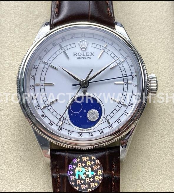 Cellini 50535 white dial brown strap replica watch