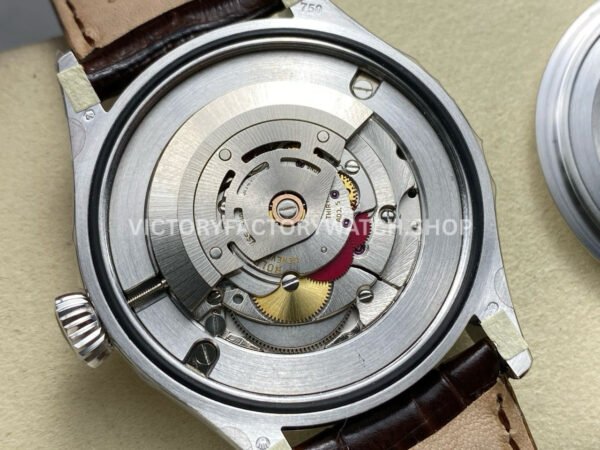 R+ Factory Counterweight Rolex Cellini Moonphase 50535 39mm White Gold Brown Leather Strap White Dial