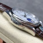 R+ Factory Counterweight Rolex Cellini Moonphase 50535 39mm White Gold Brown Leather Strap White Dial