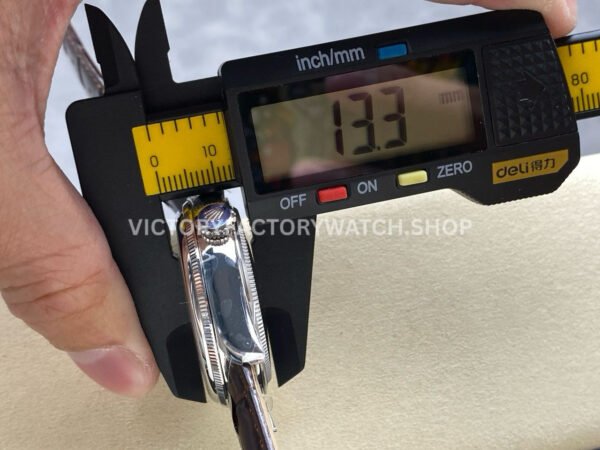 R+ Factory Counterweight Rolex Cellini Moonphase 50535 39mm White Gold Brown Leather Strap White Dial