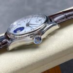 R+ Factory Counterweight Rolex Cellini Moonphase 50535 39mm White Gold Brown Leather Strap White Dial