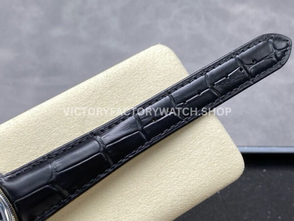 R+ Factory Counterweight Rolex Cellini Moonphase 50535 39mm White Gold Black Leather Strap Black Dial