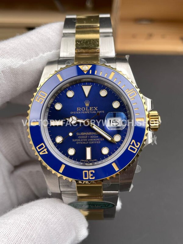 RC Factory Counterweight Rolex Submariner 116613LB 40mm Half Yellow Gold Blue Dial