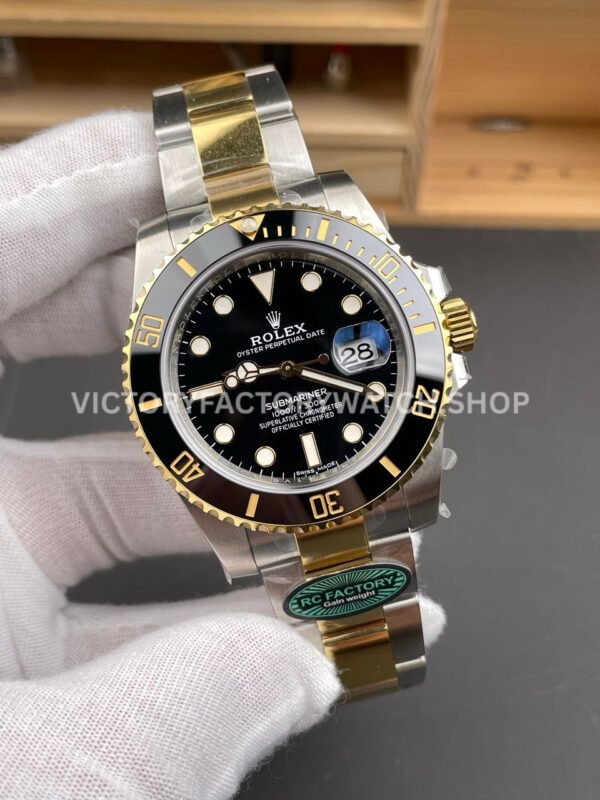 RC Factory Counterweight Rolex Submariner 116613LN 40mm Half Yellow Gold Black Dial