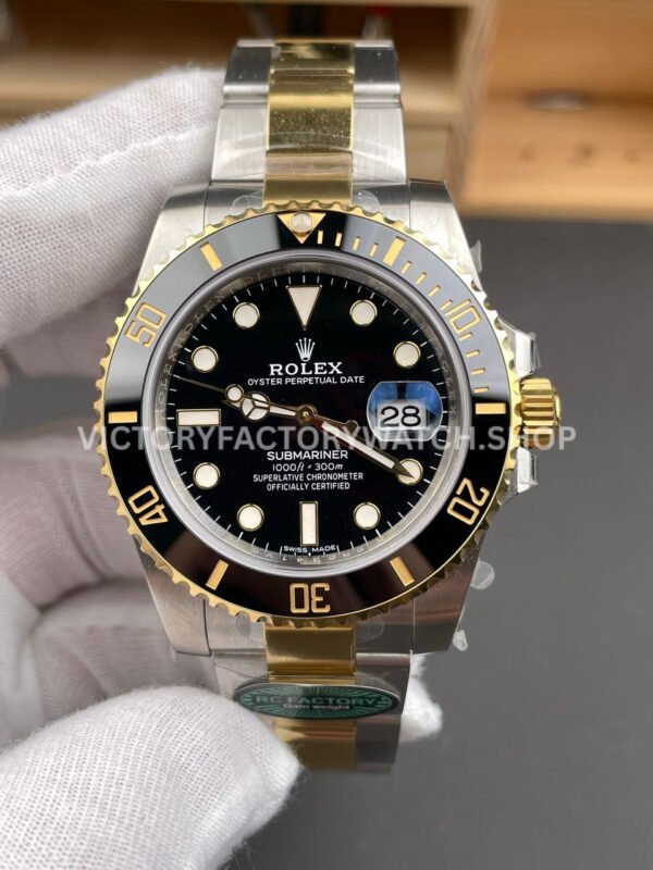 RC Factory Counterweight Rolex Submariner 116613LN 40mm Half Yellow Gold Black Dial