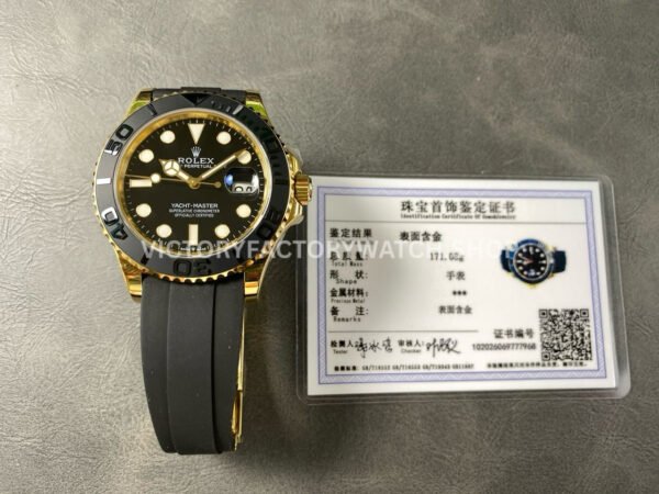 S+ Factory Counterweight Rolex Yacht-Master 226658 42mm Yellow Gold Oysterflex Black Dial