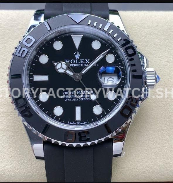 S+ Factory Counterweight Rolex Yacht-Master 226659 42mm White Gold Oysterflex Black Dial