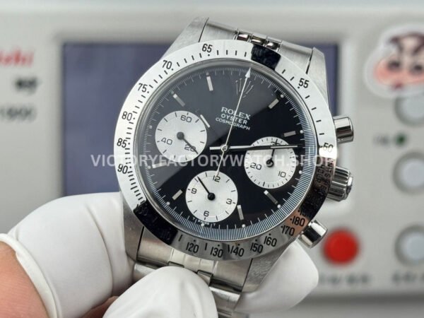 SN Factory Rolex Daytona Vintage 6265 37mm Full Steel Black Dial (1) SN Factory Rolex Daytona Vintage 6265 37mm Full Steel Black Dial