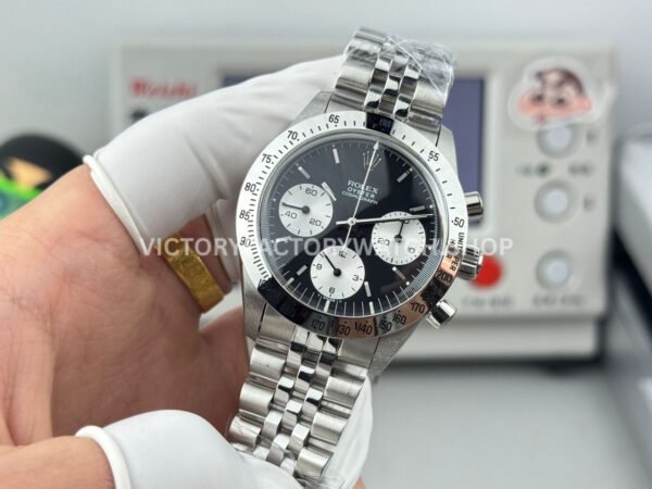 SN Factory Rolex Daytona Vintage 6265 37mm Full Steel Black Dial (3) SN Factory Rolex Daytona Vintage 6265 37mm Full Steel Black Dial