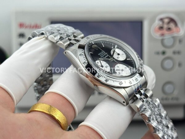 SN Factory Rolex Daytona Vintage Cartier 37mm Full Steel Black Dial