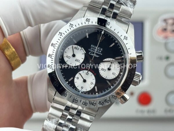 SN Factory Rolex Daytona Vintage Cartier 37mm Full Steel Black Dial