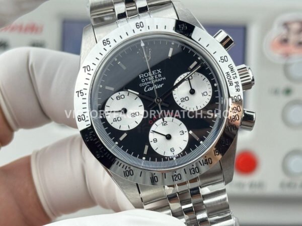 SN Factory Rolex Daytona Vintage Cartier 37mm Full Steel Black Dial