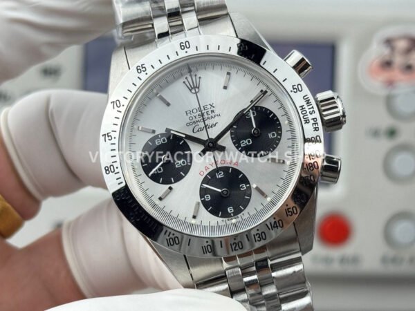 SN Factory Rolex Daytona Vintage Cartier 37mm Full Steel White Dial
