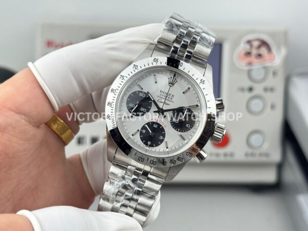 SN Factory Rolex Daytona Vintage Cartier 37mm Full Steel White Dial