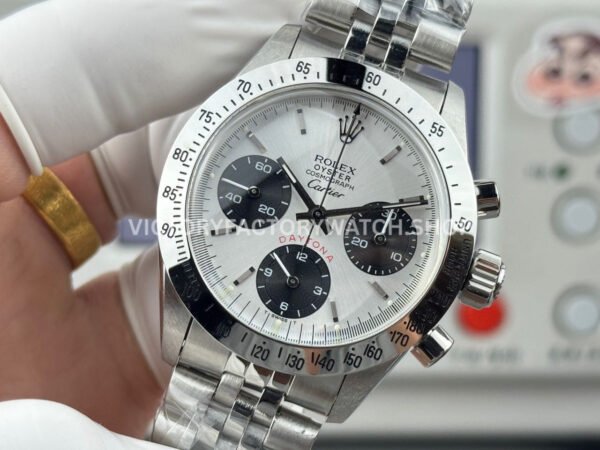 SN Factory Rolex Daytona Vintage Cartier 37mm Full Steel White Dial