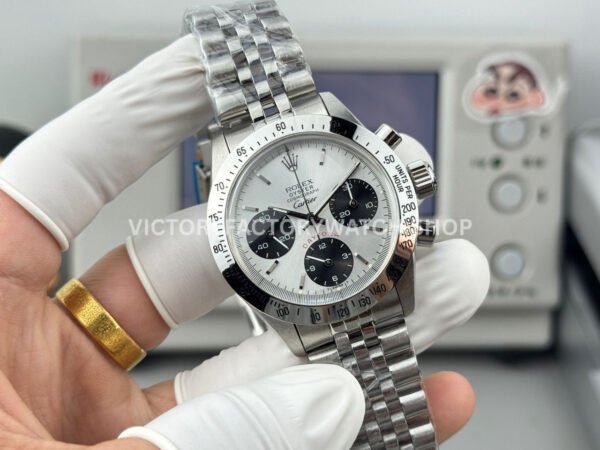 SN Factory Rolex Daytona Vintage Cartier 37mm Full Steel White Dial