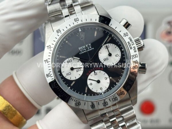 SN Factory Rolex Daytona Vintage Small Red 6265 37mm Full Steel Black Dial