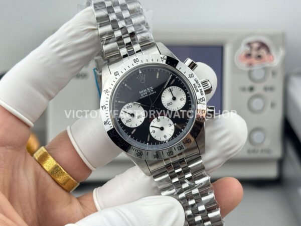 SN Factory Rolex Daytona Vintage Small Red 6265 37mm Full Steel Black Dial