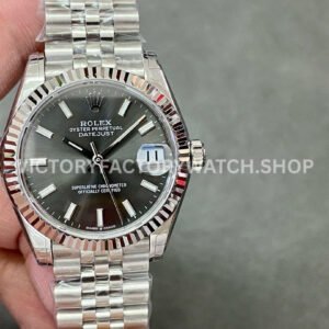 Rolex Datejust 31mm grey dial fluted bezel Jubilee GS 904L replica