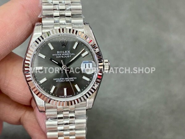 Rolex Datejust 31mm grey dial fluted bezel Jubilee GS 904L replica