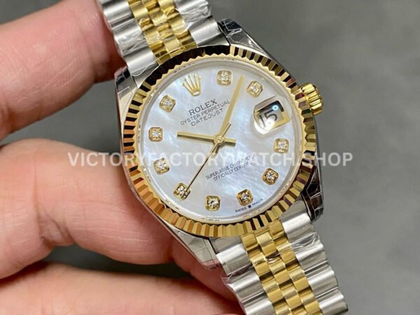 GS Factory Rolex Datejust 278273-0028 31mm Half Yellow Gold Diamond  Mop White Mother Of Pearl Dial Jubilee