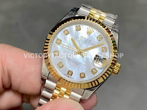 GS Factory Rolex Datejust 278273-0028 31mm Half Yellow Gold Diamond  Mop White Mother Of Pearl Dial Jubilee