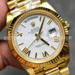 THB Factory Counterweight Rolex Day-Date 228238-0042 40mm Full Yellow Gold Roman Numerals White Dial