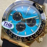 THB Factory Rolex Daytona 126518LN-0014 40mm Yellow Gold Oysterflex Tiffany Blue Dial