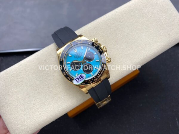 THB Factory Rolex Daytona 126518LN-0014 40mm Yellow Gold Oysterflex Tiffany Blue Dial