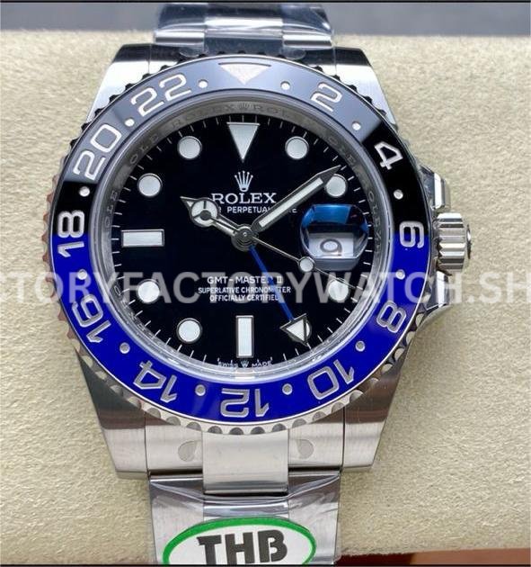 Rolex GMT Master II batman replica 40mm super clone watch