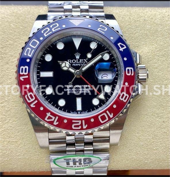 THB Factory Rolex GMT-Master II 126710BLRO-0001 40mm Full 904L Black Dial
