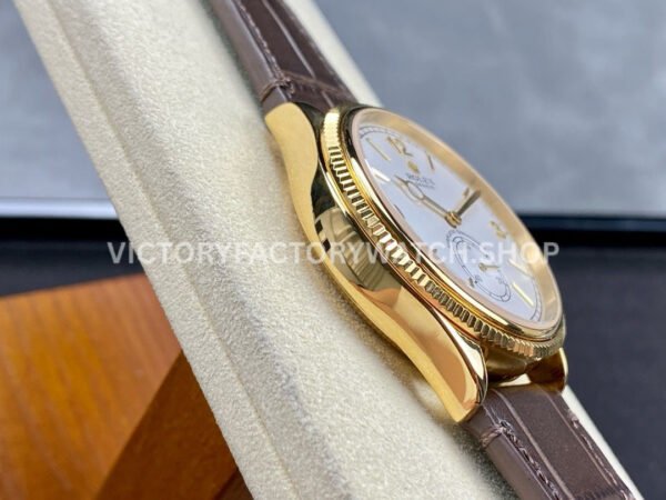 TW Factory Rolex 1908 52508-0002 39mm Yellow Gold Leather Strap Arabic Numerals White Dial