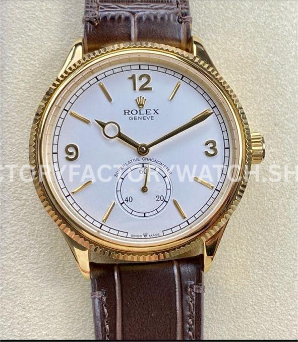 Rolex 1908 52508 replica watch 39mm leather strap TW Factory