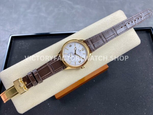 TW Factory Rolex 1908 52508-0002 39mm Yellow Gold Leather Strap Arabic Numerals White Dial