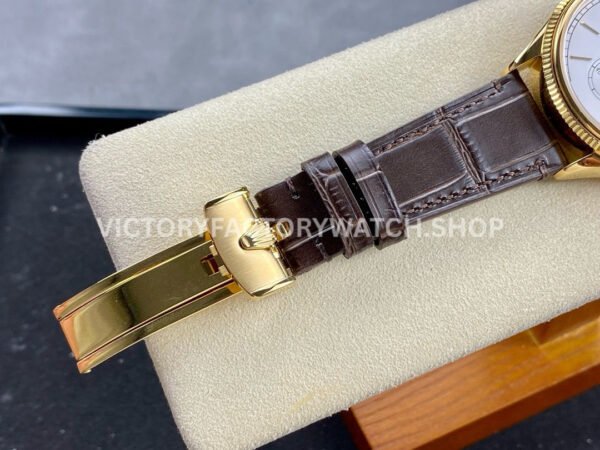 TW Factory Rolex 1908 52508-0002 39mm Yellow Gold Leather Strap Arabic Numerals White Dial