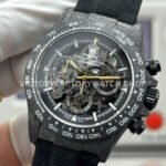 TW Factory Rolex Daytona 116500 40mm Black Carbon Fiber Black Canvas Strap Skeleton Dial