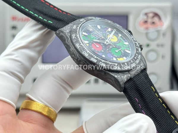 TW Factory Rolex Daytona 116500 40mm Carbon Fiber Black Canvas Strap Black Dial