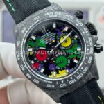 TW Factory Rolex Daytona 116500 40mm Carbon Fiber Black Canvas Strap Black Dial