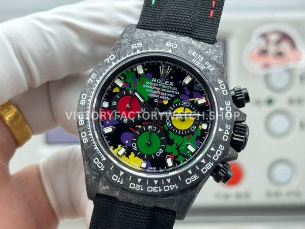 TW Factory Rolex Daytona 116500 40mm Carbon Fiber Black Canvas Strap Black Dial