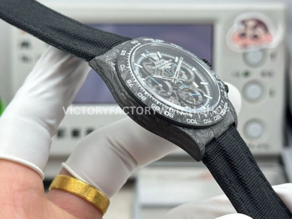 TW Factory Rolex Daytona 116500 40mm Carbon Fiber Black Canvas Strap Skeleton Dial